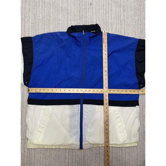Vintage 90s PIERRE CARDIN Windbreaker Track Jacket Nylon Blue Black White XL - Picture 10 of 10